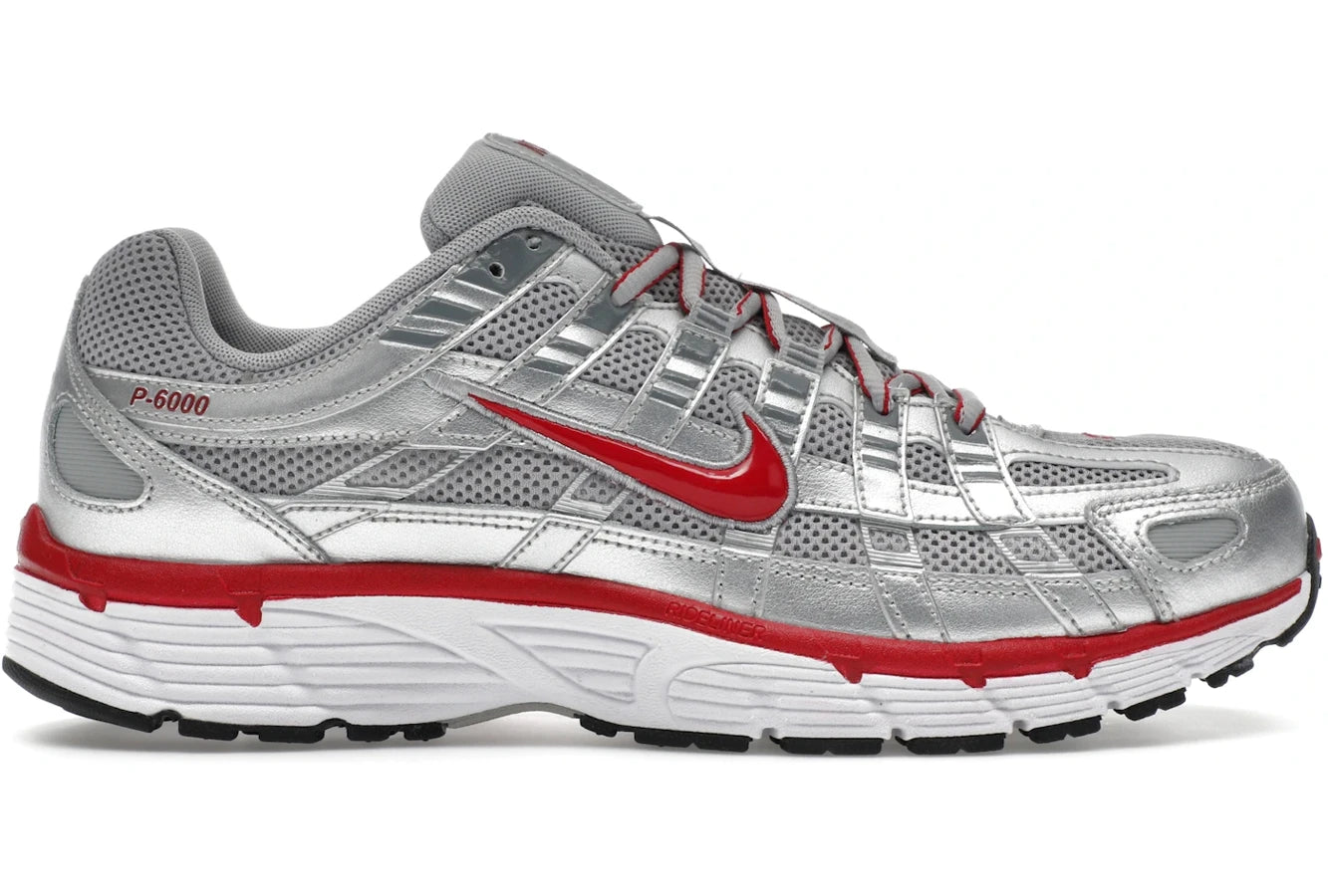 Nike P-6000 Metallic Silver Gym Red