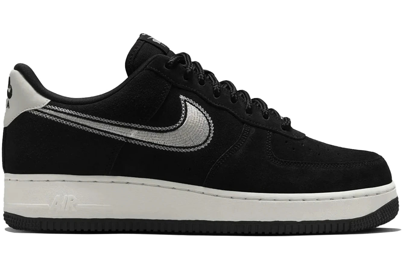 Nike Air Force 1 Low '07 LV8 Black Sail Embroidered Swoosh