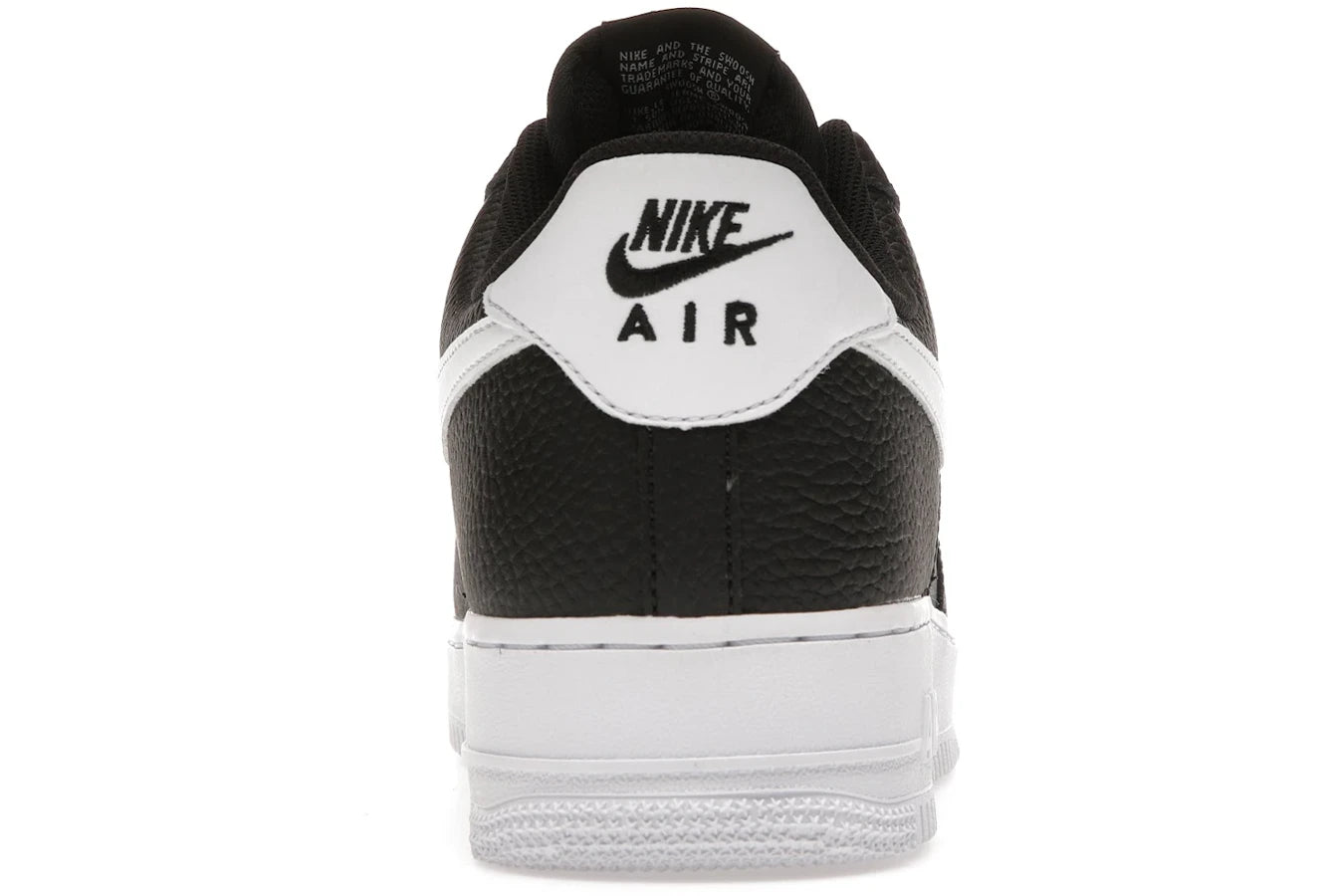 Nike Air Force 1 Low '07 Schwarz Weiß Genarbtes Leder