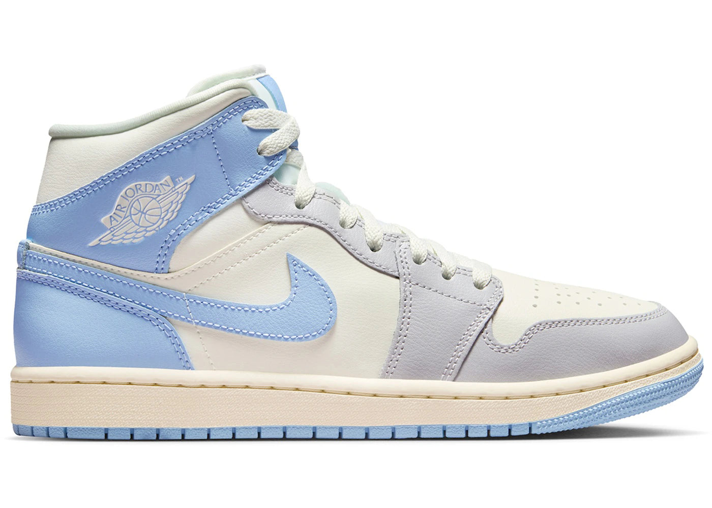 Jordan 1 Mid Psychic Blue Sail Coconut Milk (Damen)