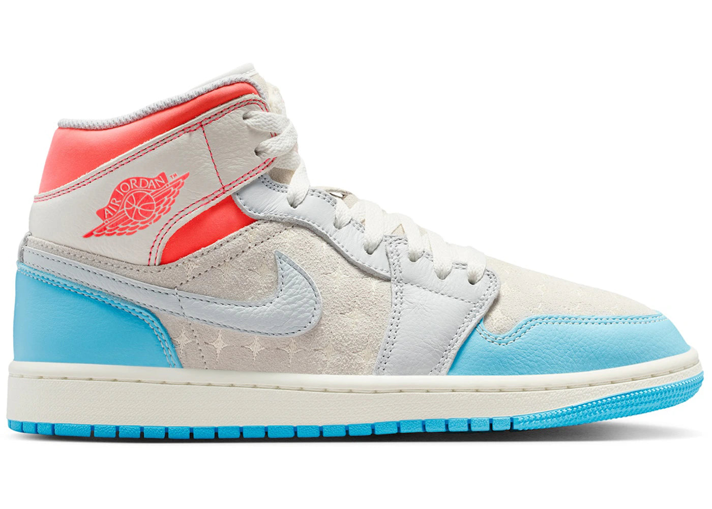 Jordan 1 Mid Sail Hot Lava Blue Chill (Damen)