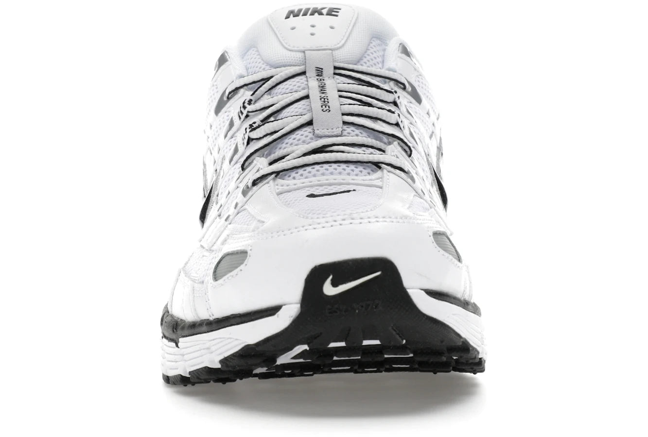 Nike P-6000 White Metallic Silver Black