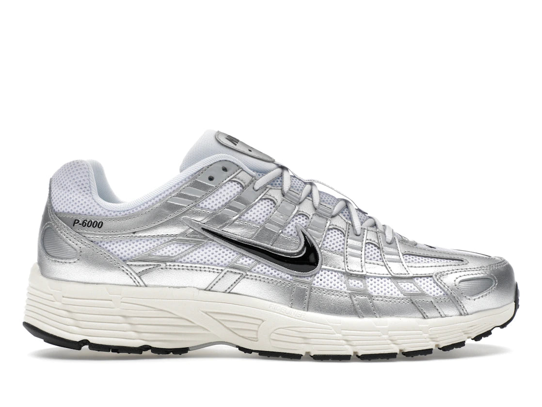 Nike P-6000 White Metallic Silver Flat Silver Black