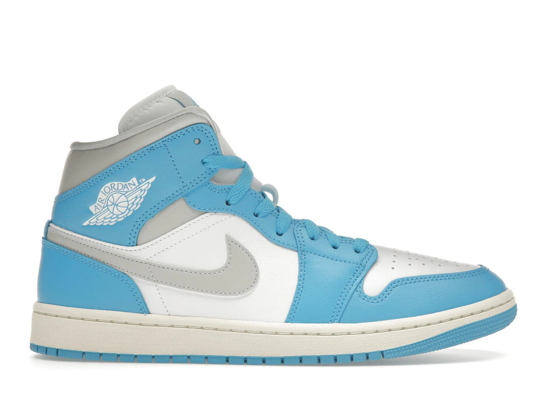 Jordan 1 Mid Dark Powder Blue White Sail Neutral Grey (Damen)