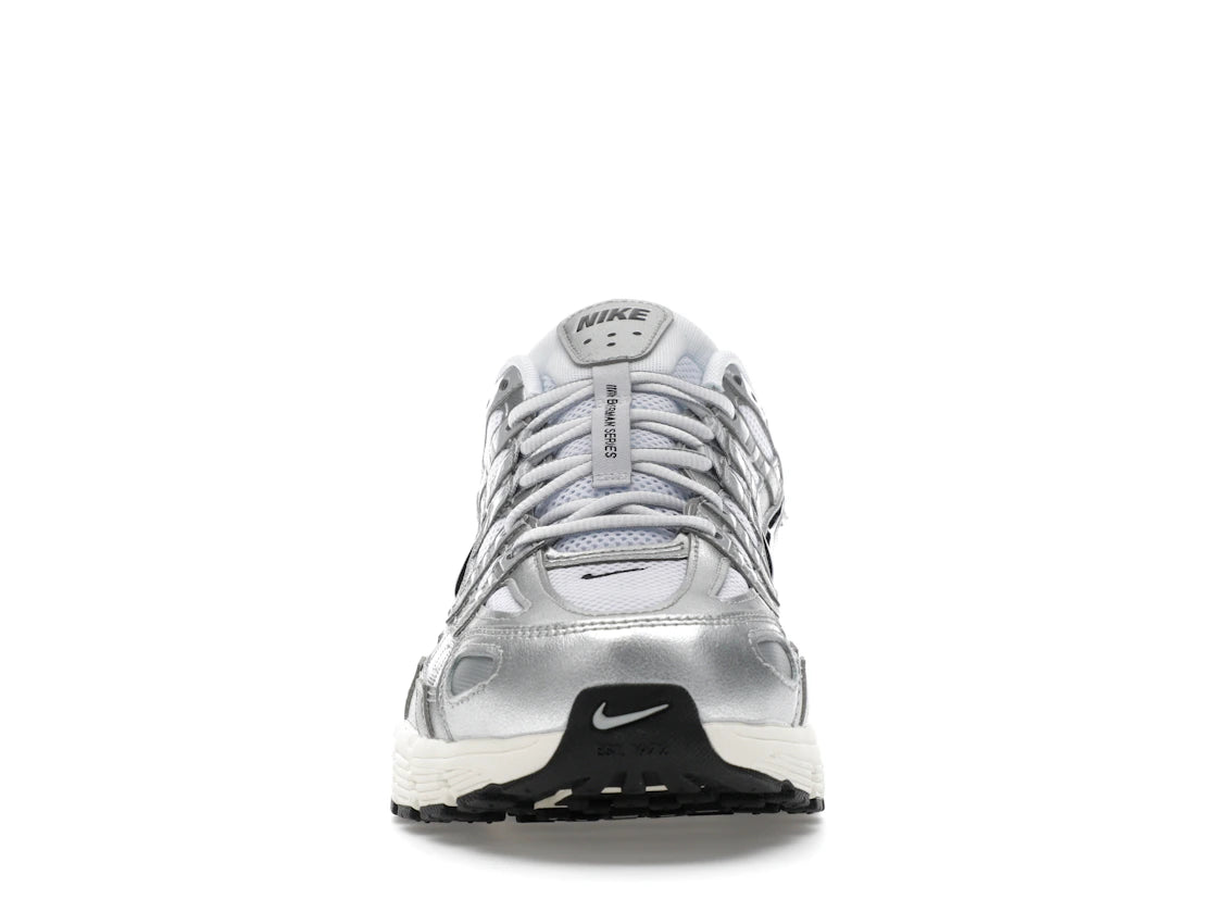 Nike P-6000 White Metallic Silver Flat Silver Black