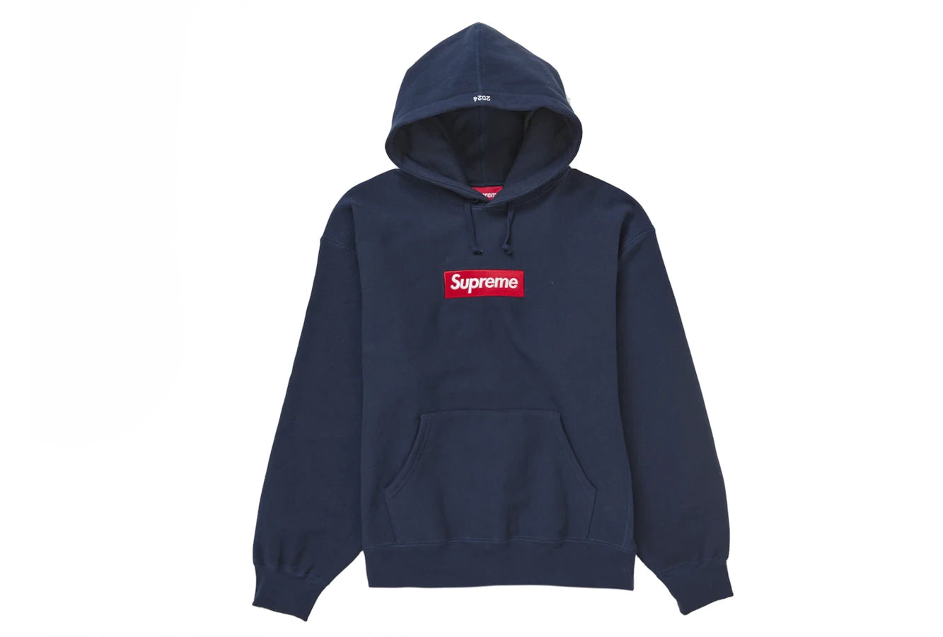 Supreme Box Logo Hooded Sweatshirt Navy