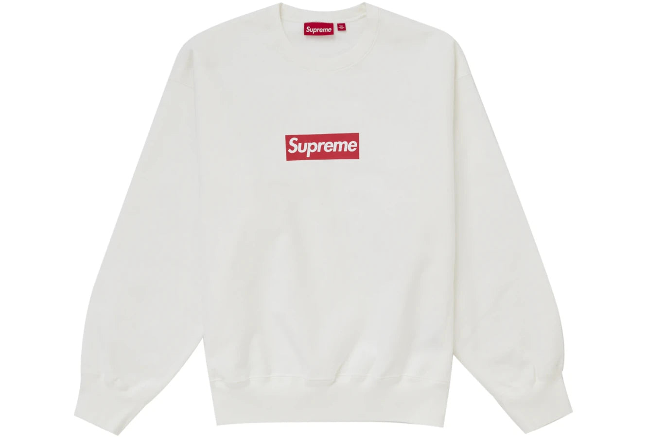 Supreme Washed Box Logo Crewneck White