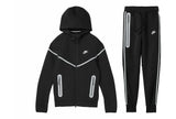 Nike Sportswear Tech Fleece Full-Zip Hoodie & Joggers Reflektierende Details Set Schwarz/Bemis Silver
