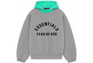 Fear of God Essentials Nylon Fleece Hoodie Dark Heather Oatmeal/Mint Leaf