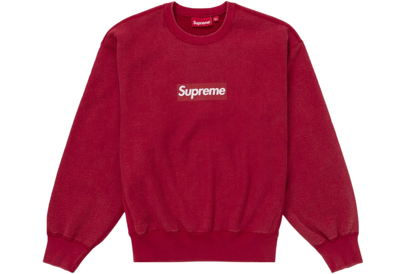 Supreme Washed Box Logo Crewneck Rot