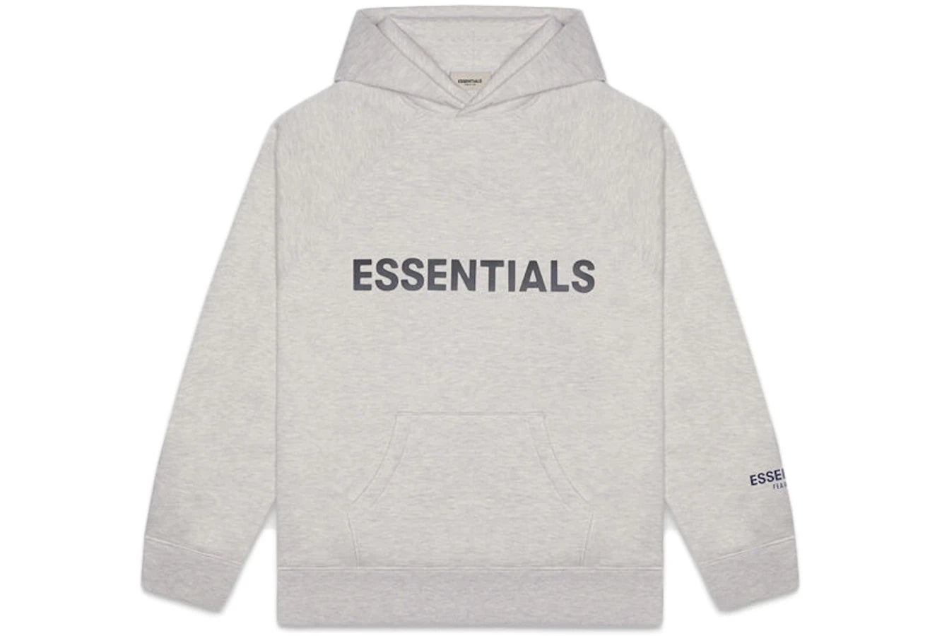 Fear of God Essentials 3D Silicon Applique Pullover Hoodie Heather Oatmeal