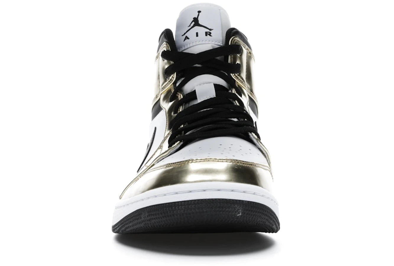 Air Jordan 1 Mid Metallic Gold Black White
