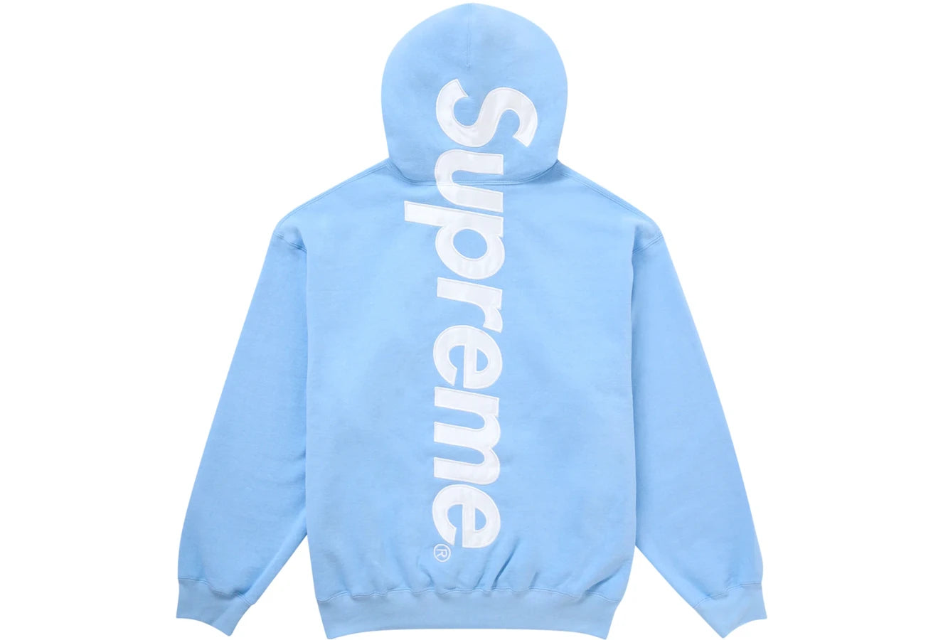 Supreme Satin Applique Hooded Sweatshirt FW24 Hellblau