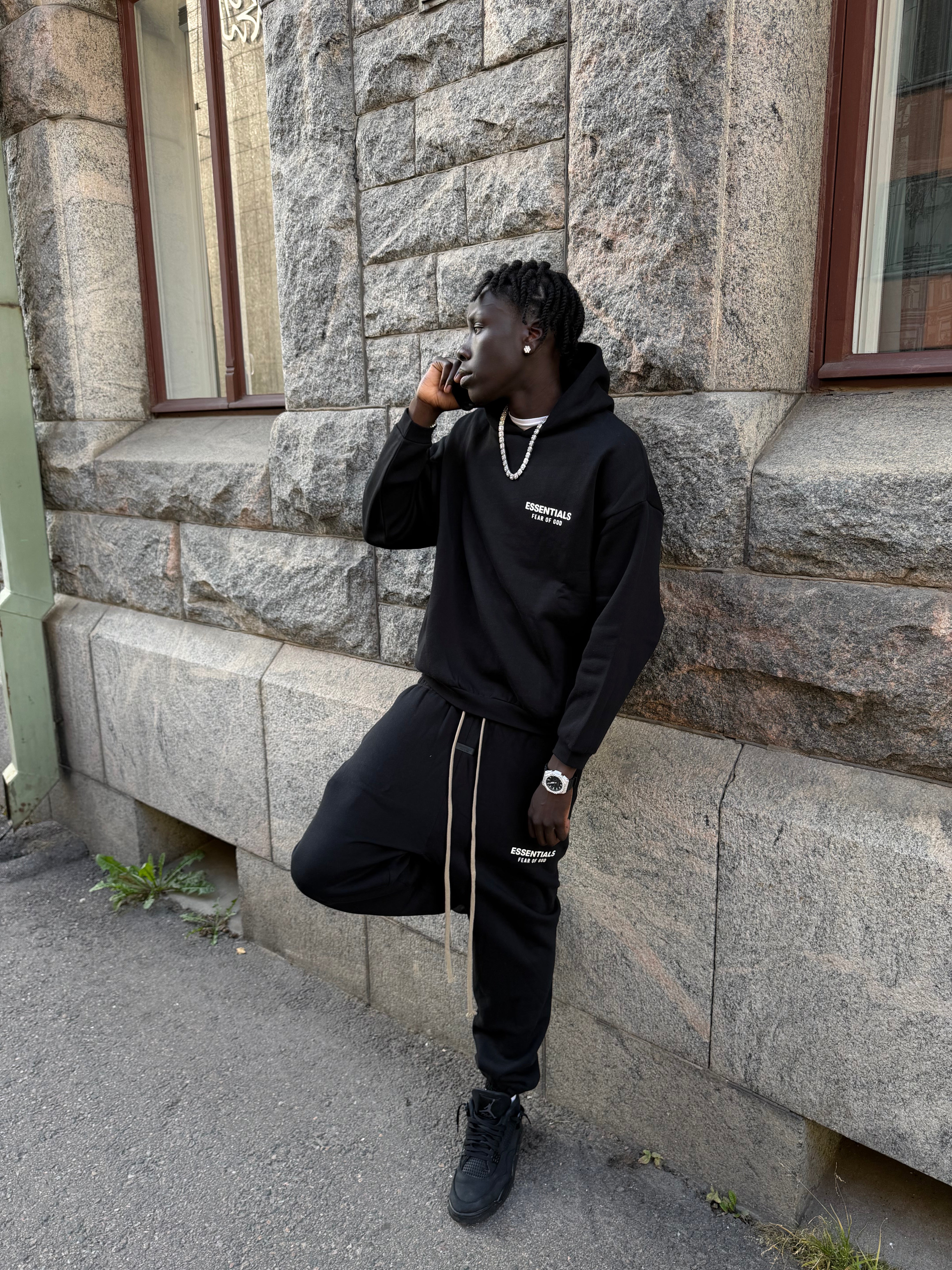 Essentials Fleece Black Tracksuit