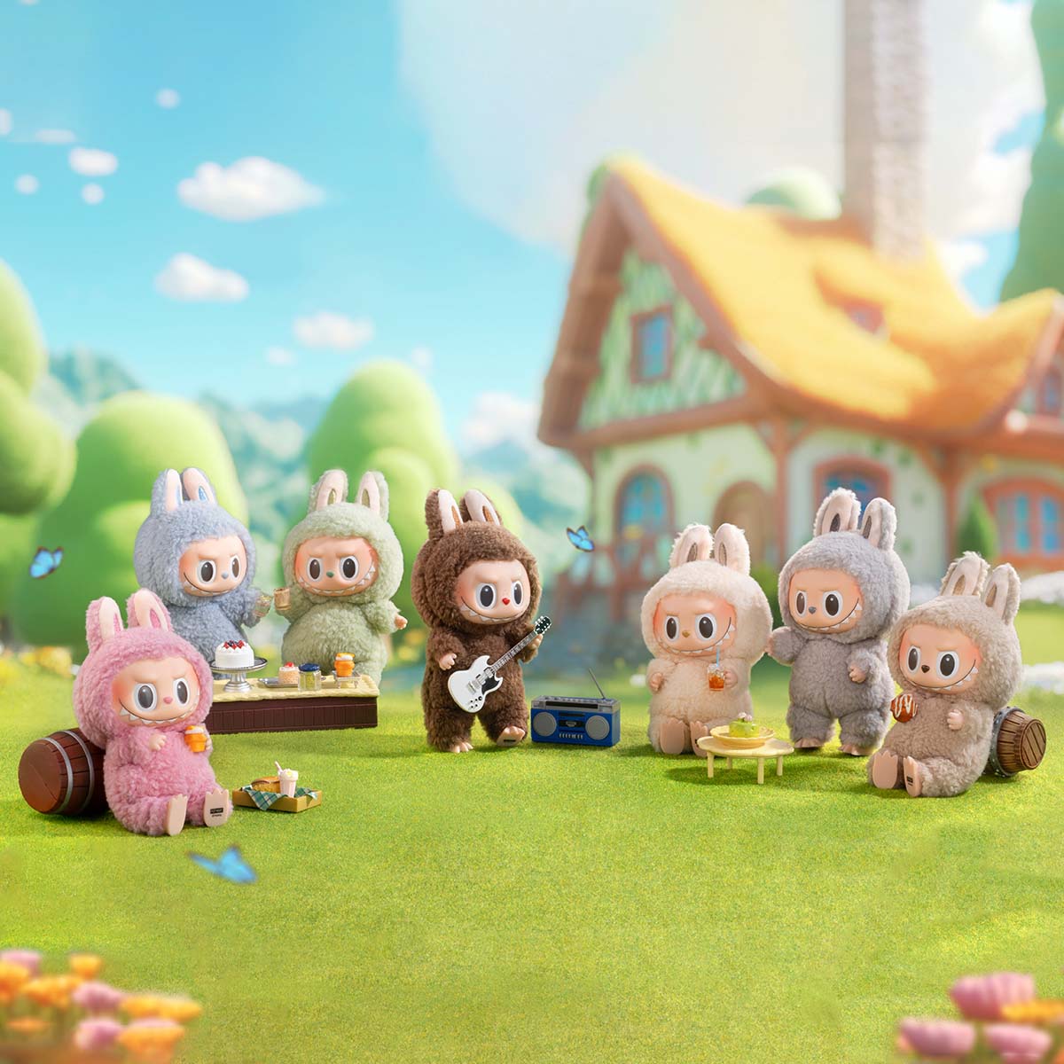 Pop Mart Labubu The Monsters Tasty Macarons Vinyl Plüsch Anhänger Einzelne Blind Box