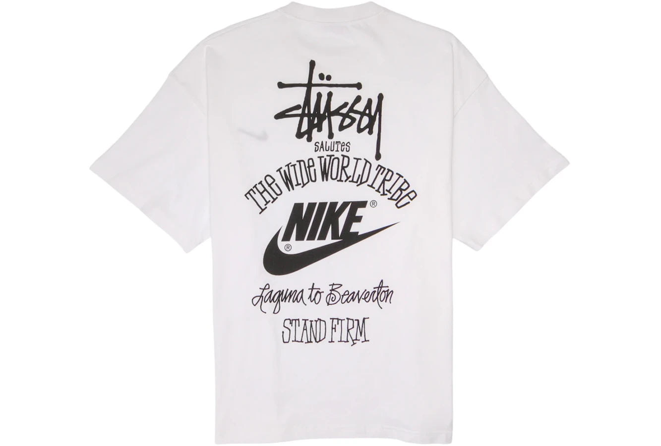 Nike x Stussy The Wide World Tribe T-Shirt Weiß