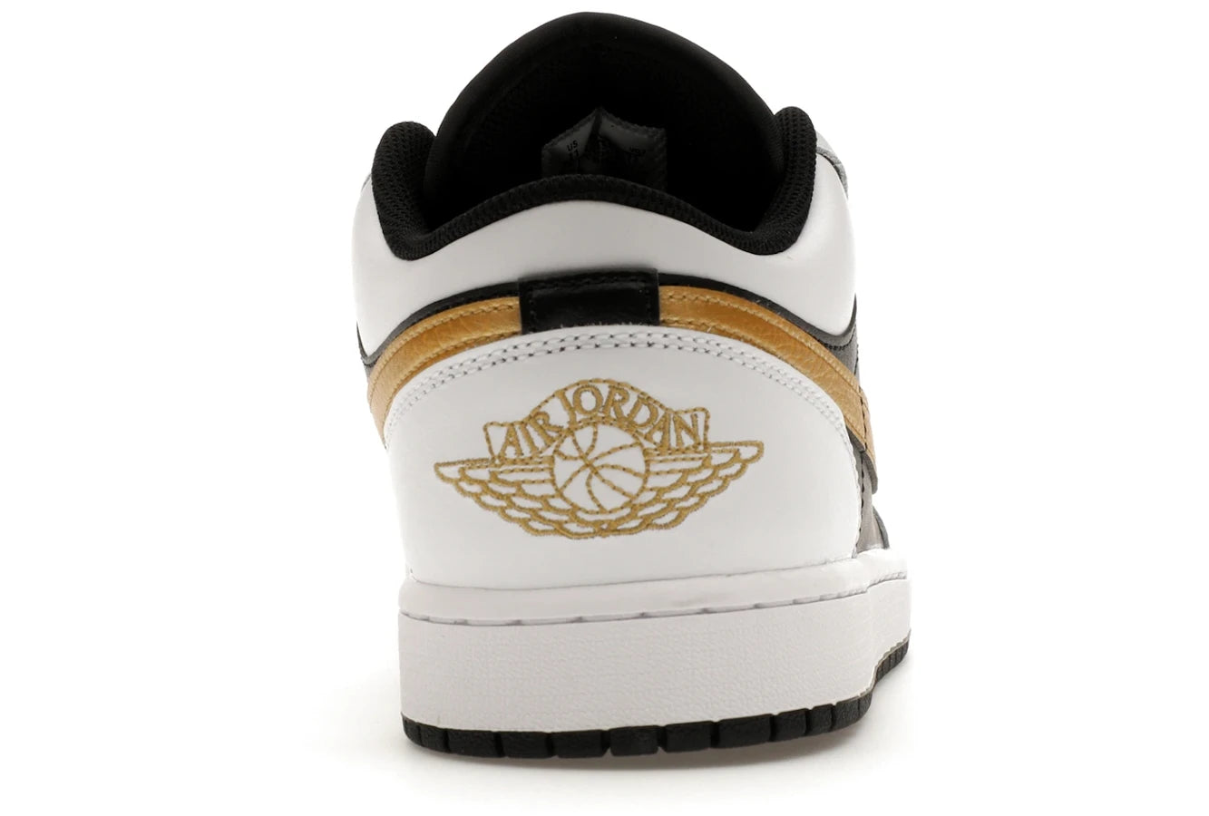 Air Jordan 1 Low White Black Metallic Gold Swoosh