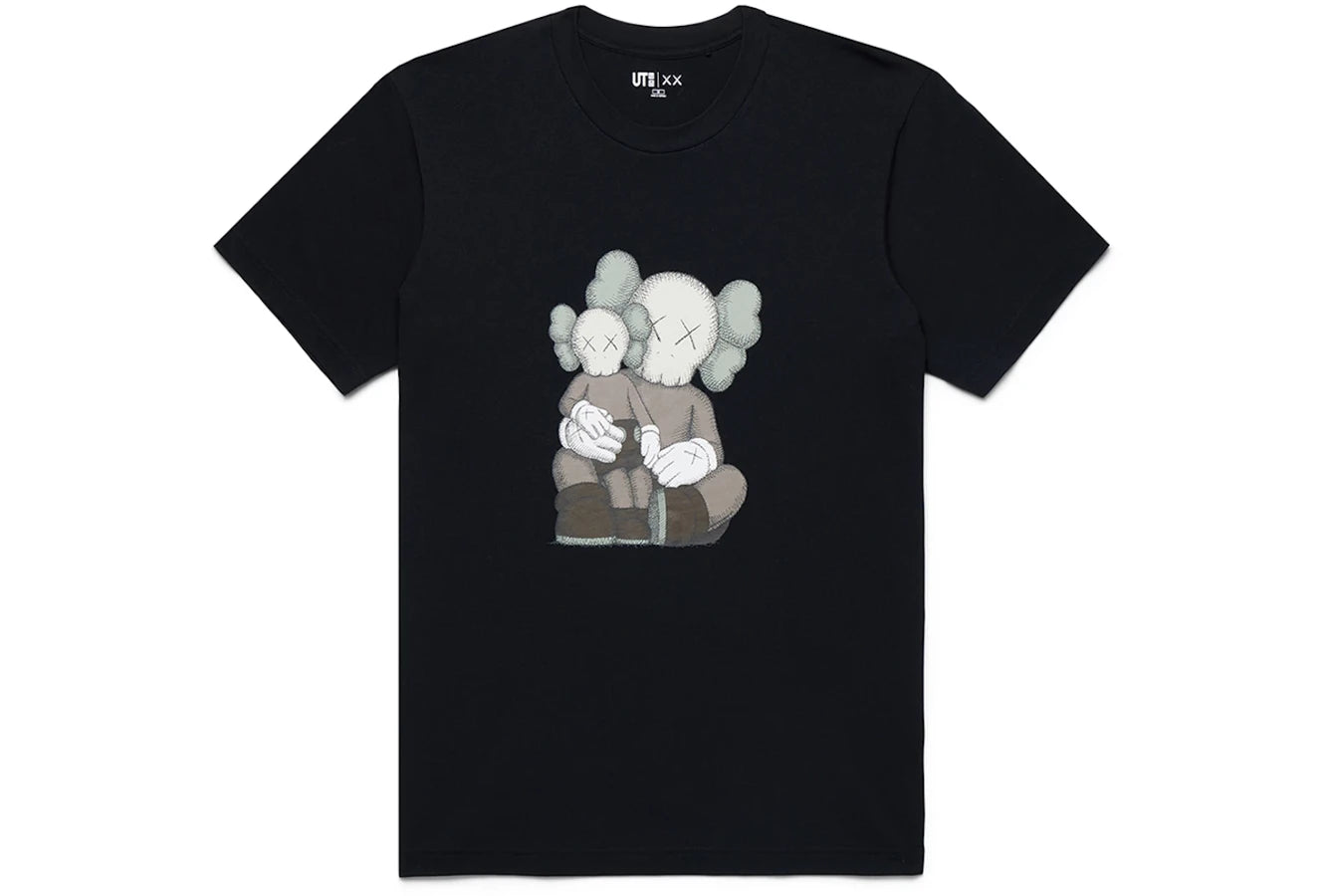 KAWS x Uniqlo UT Kurzarm-Grafik-T-Shirt Schwarz