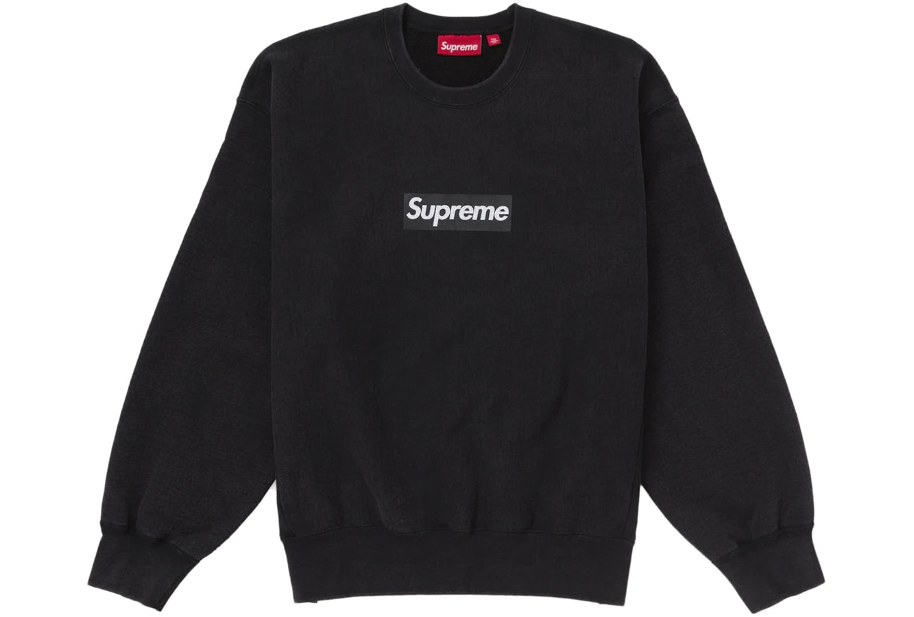 Supreme Washed Box Logo Crewneck Schwarz