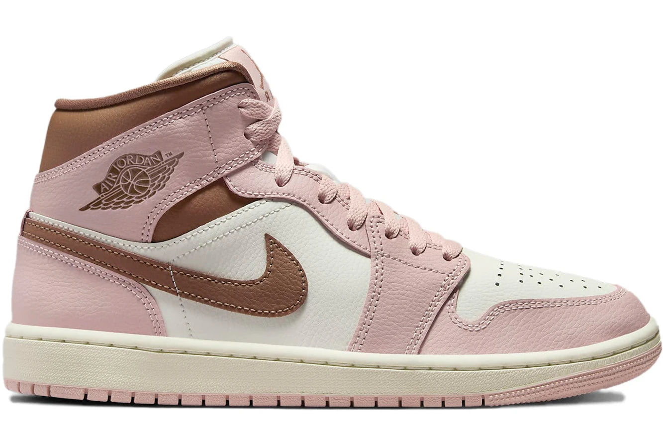 Air Jordan 1 Mid Pink Oxford Brown