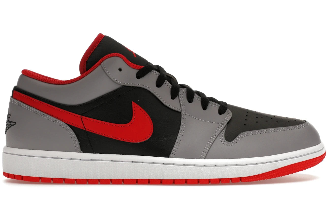 Air Jordan 1 Low Black Light Smoke Grey Gym Red