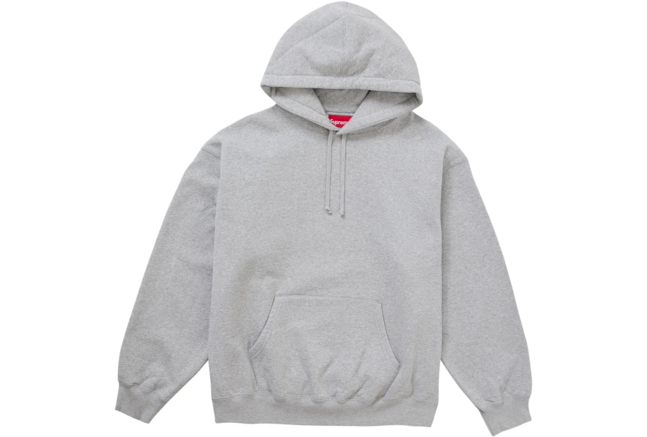 Supreme Satin Appliqué Hooded Sweatshirt FW24 Heather Grey
