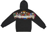 Supreme Last Supper bestickter Kapuzenpullover mit Reißverschluss, schwarz
