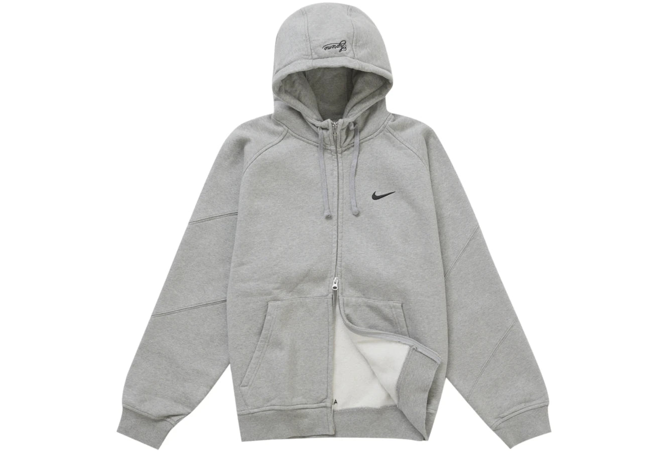 Supreme Nike Zip Up Hooded Sweatshirt Heather Grey