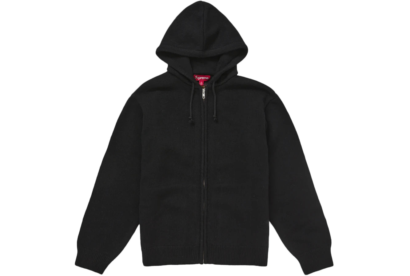 Supreme Last Supper bestickter Kapuzenpullover mit Reißverschluss, schwarz