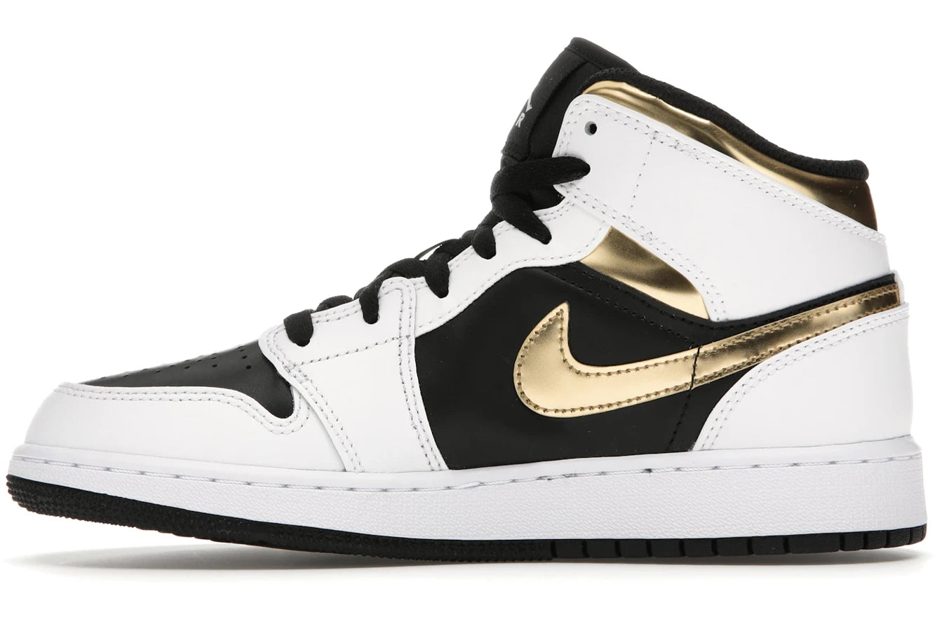 Air Jordan 1 Mid White Gold Black