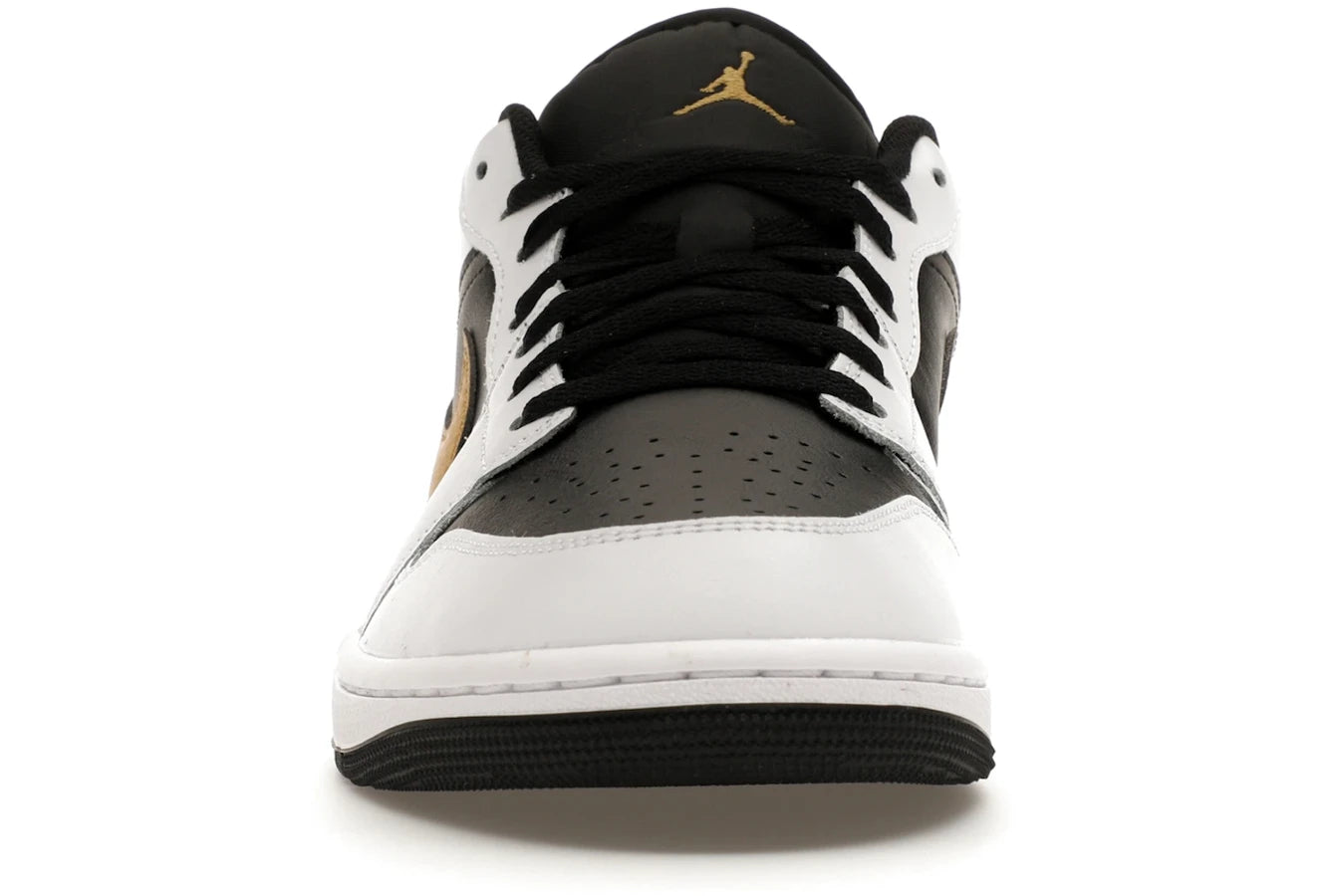 Air Jordan 1 Low White Black Metallic Gold Swoosh