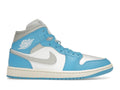 Jordan 1 Mid Dark Powder Blue White Sail Neutral Grey (Damen)