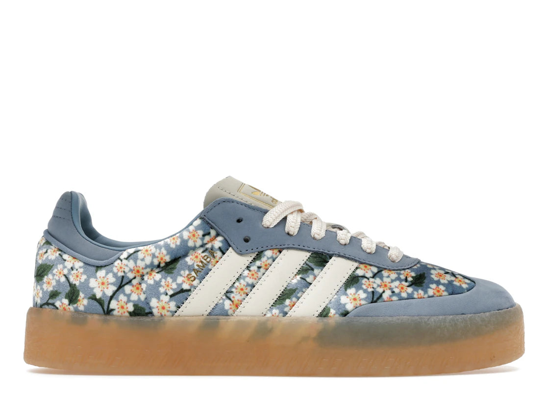 adidas Sambae Liberty London Blumenstickerei Blau Creme Weiß (Damen)