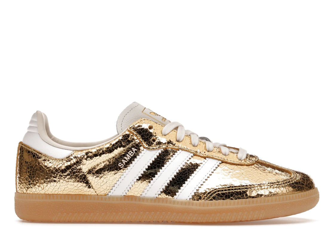 adidas Samba OG Gold Metallic Cracked Leather (Damen)