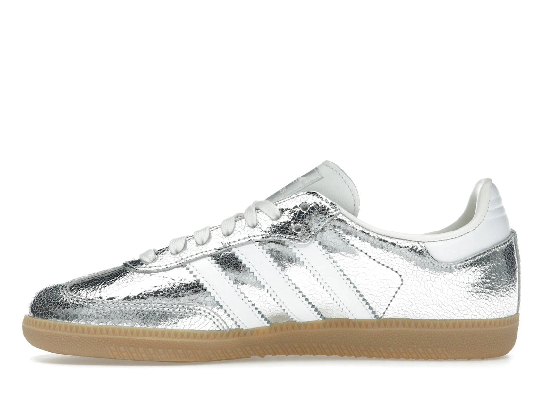 adidas Samba OG Silver Metallic Cracked Leather (Damen)