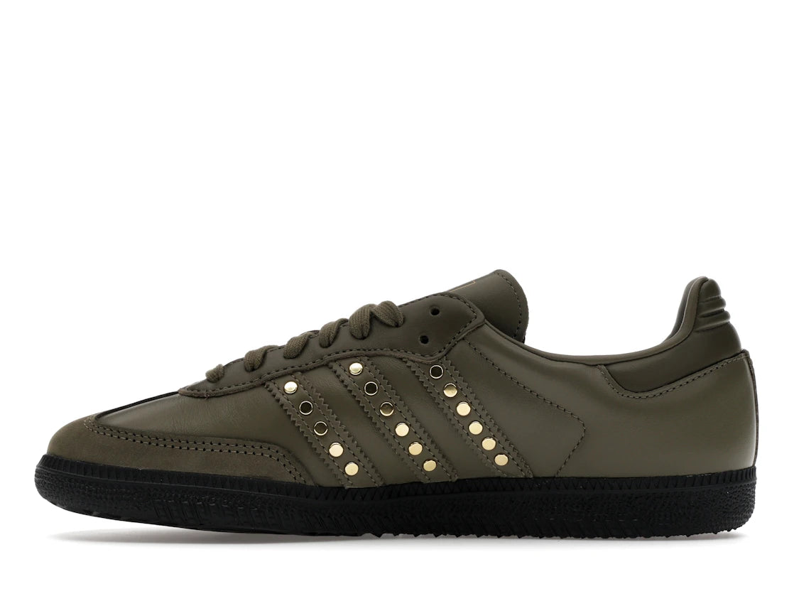adidas Samba OG Studded Stripes Dark Khaki Schwarz (Damen)