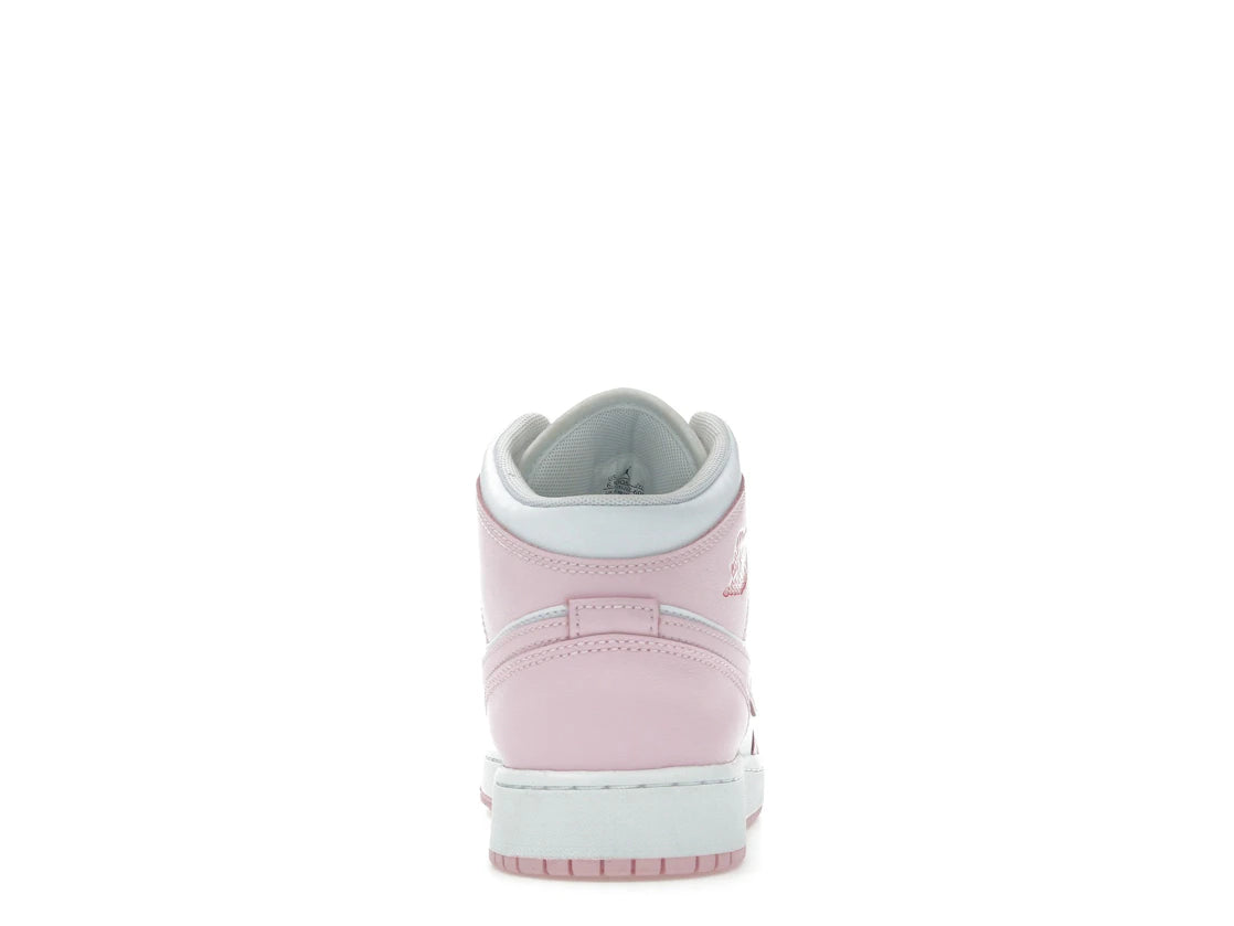 Jordan 1 Mid Pink Foam Fire Red (GS)